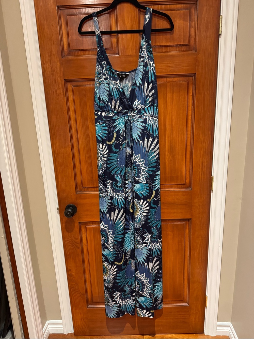 long tall sally Navy Floral Maxi Dress with Teal and White Floral Print